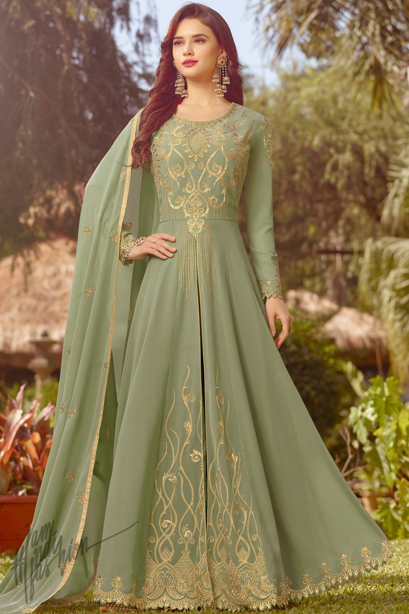 Rama Raji Fox Georgette Long Partywear Salwar Suit Collection