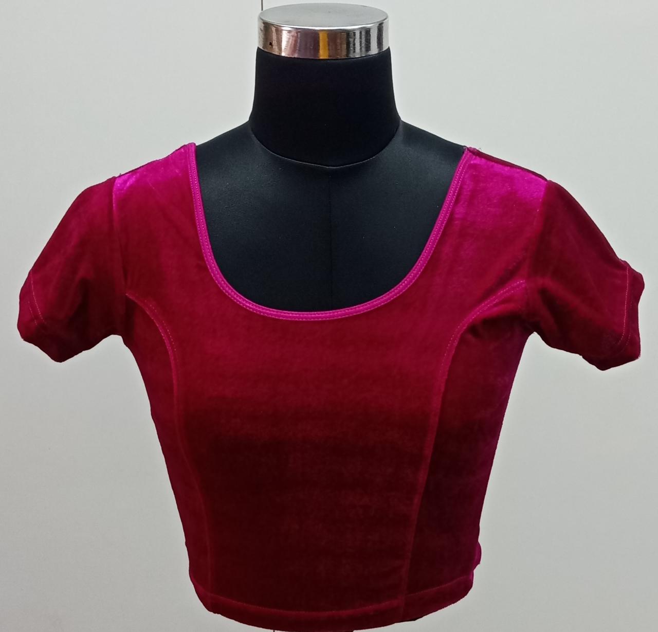 Velvet Lycra Ready made Fully Stitched Blouse 