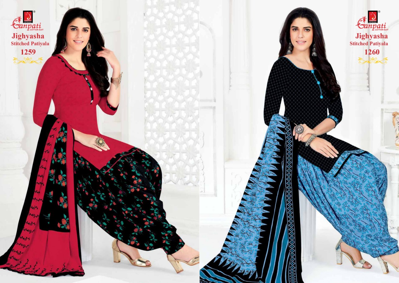 ganpati cotton suits vaishali patiyala vol-7 series patiyala cotton  stitched salwar kameez wholesaler surat gujarat