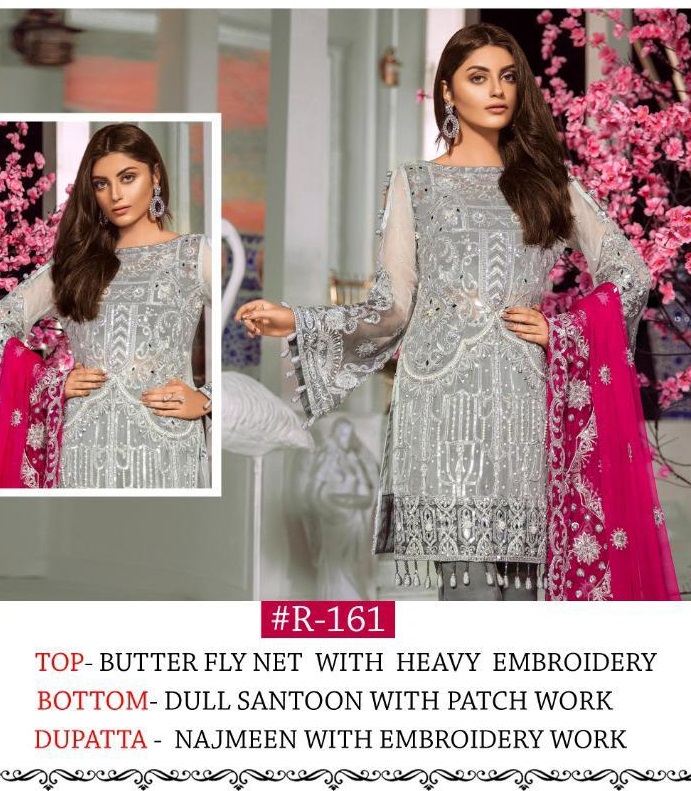 Ramsha R 161 Butterfly Net With Heavy Embroidery Salwar Suit 
