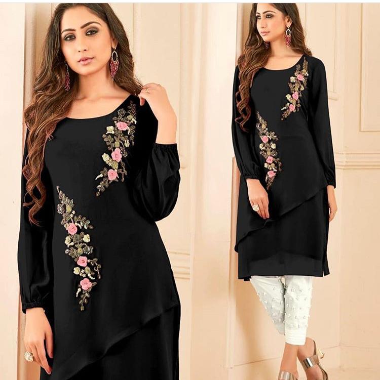 SF 899 BY SAFA FASHION FAB GEORGETTE FORMAL WEAR DESIGNER KURTI WITH CIGARETTE  PANTS - Reewaz International | Wholesaler & Exporter of indian ethnic wear  catalogs.