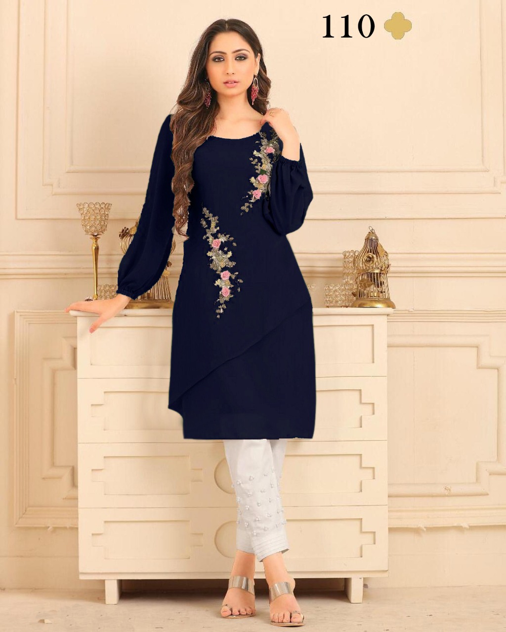 SAFA FASHION PRESENTS SF-878 DESIGNER LUXURY CLASSY KURTI WITH CIGARETTE  PANTS - textiledeal.in