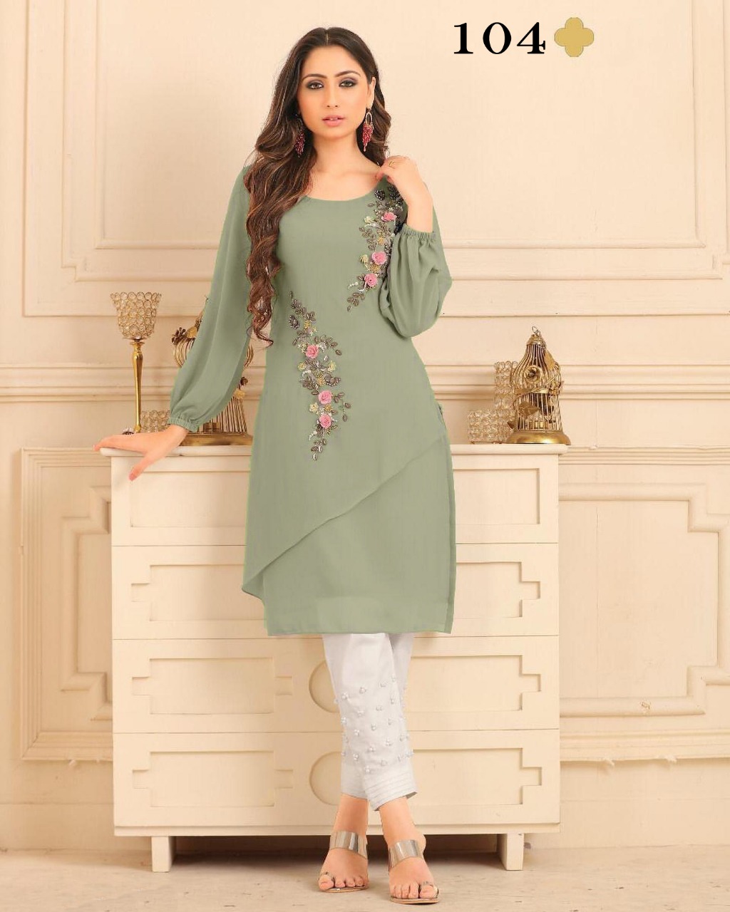 Cotton Kurti pant set with dupatta Party wear, Handwash at Rs 1980 in Surat