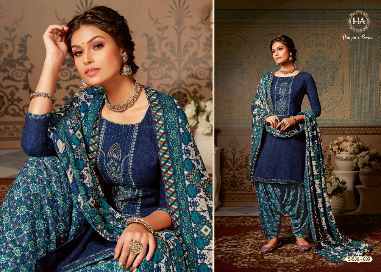Harshit Fashion Hub Patiyala Beats Pure Pashmina Self Print Embroidery Work Winter Suit Catalog at Wholesale rate 