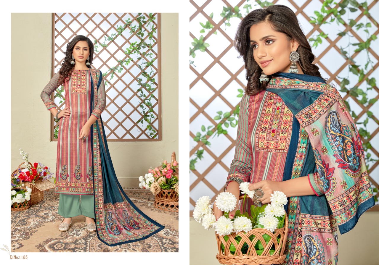 Bipson Shaneel 4 Stylish  Woolen Pashmina Digital Print Salwar Suit Catalog at Wholesale rate