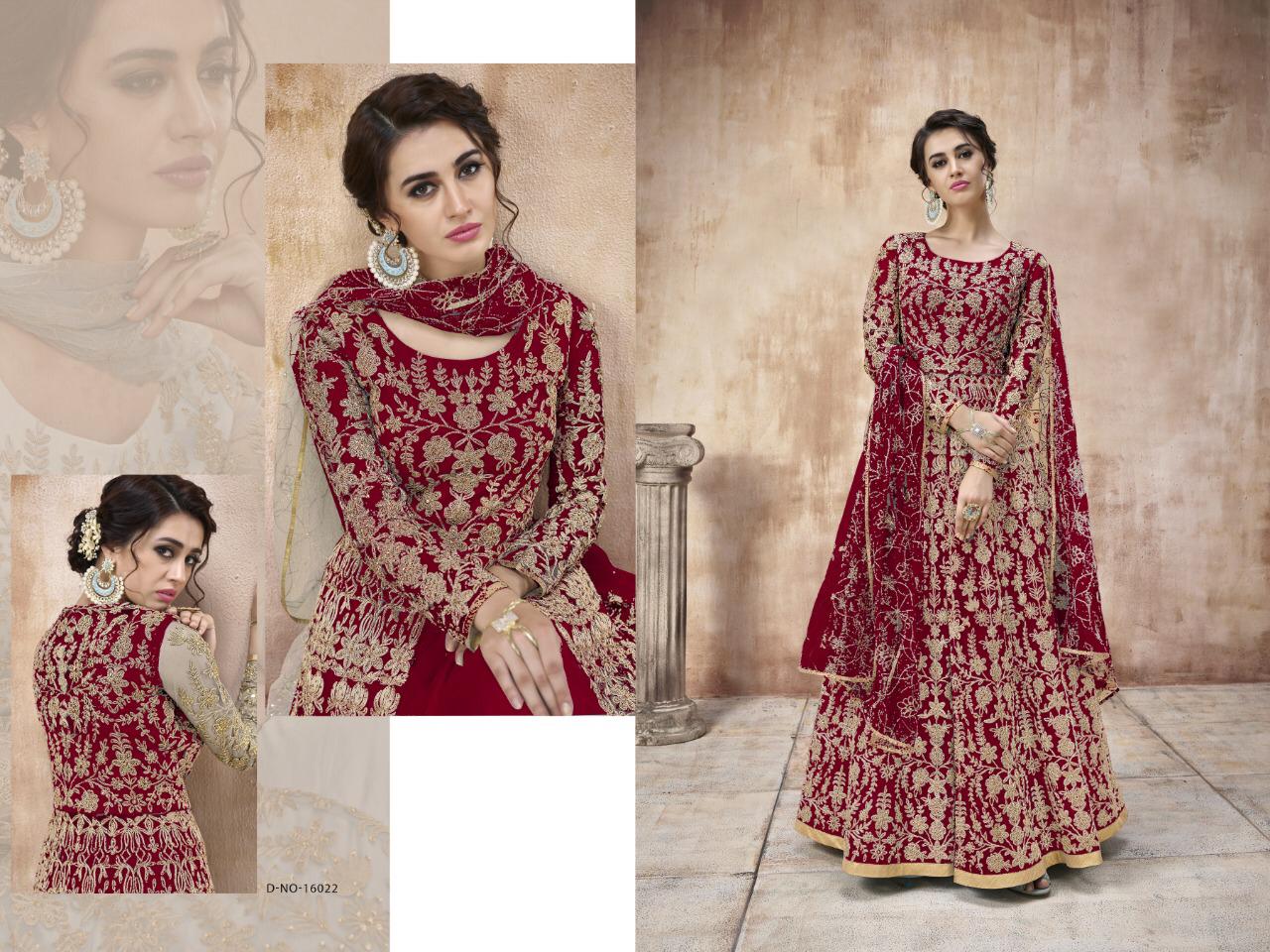 Thankar K. No:-  16022 Designer Net Cording Work Wedding Suit  Catalog at Wholesale rate 