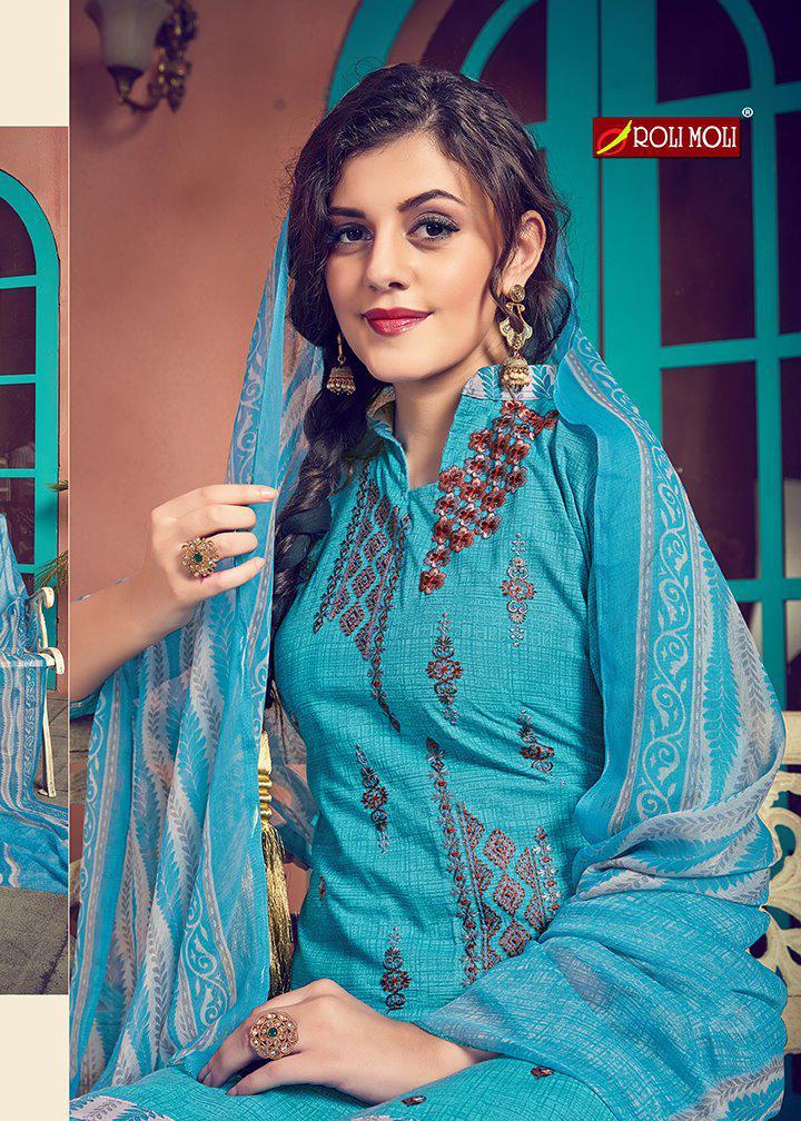 Roli Moli Creation Mehreen Designer PC Cotton Print Patiala Salwar Suit Catalog at Wholesale rate 