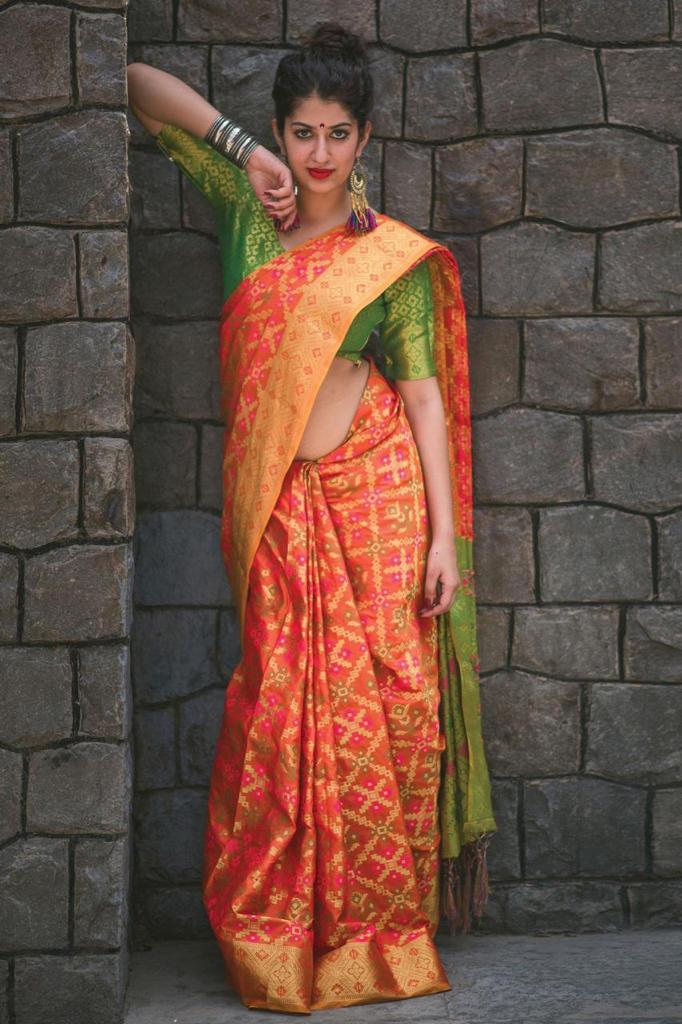 Manjubaa Clothing Banarasi Patola Beautiful Banarasi silk weaving Patola saree Catalog at Wholesale rate 