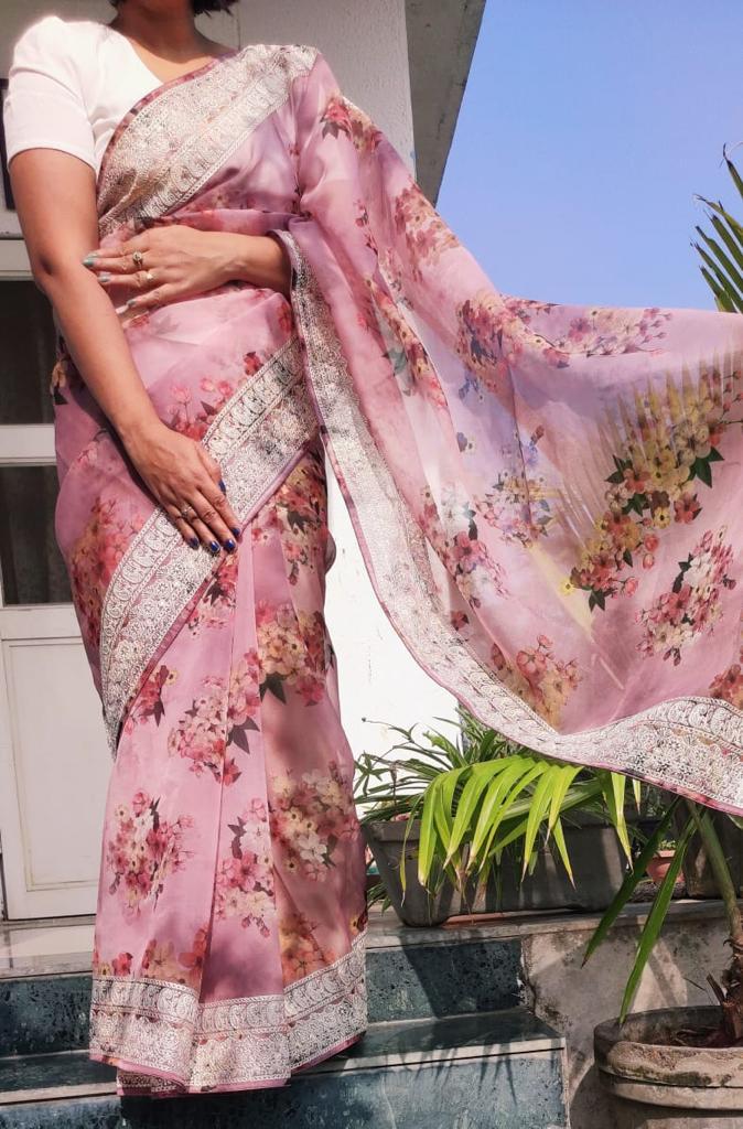 Thankar DF vol 1 Wedding Wear  digital floral print saree Heavy cotton thread embroidery work At Wholesales Rate 