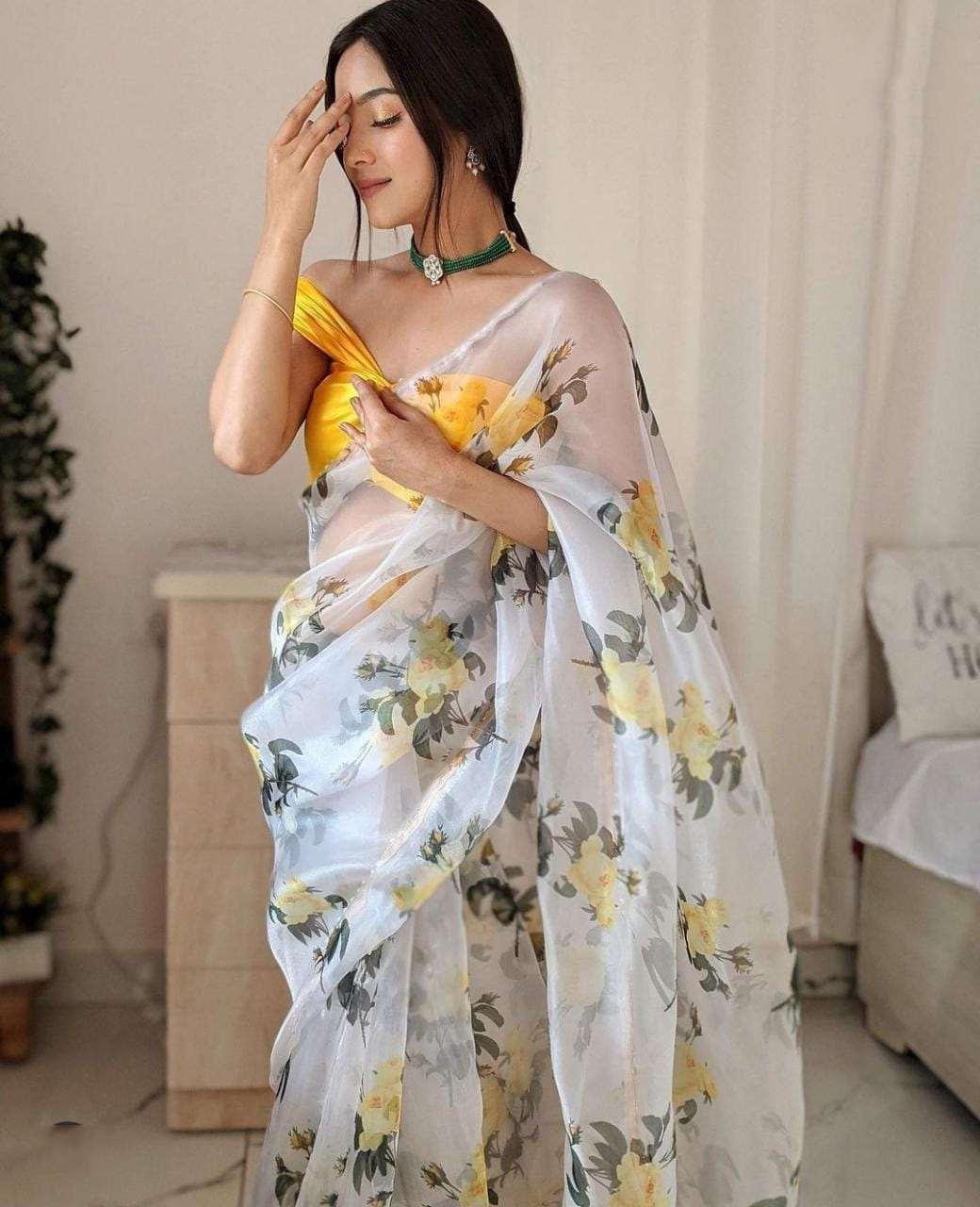 Thankar Presents Digital Printed Soft Organza Silk Saree With Silk Blouse At Wholesale Saree
