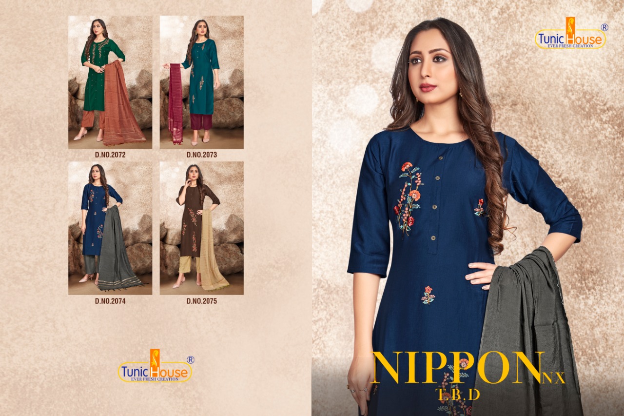 Fancy Designer Chinon Silk With Embroidery Kurti Pant With Fancy Dupatta At Wholesale Rate