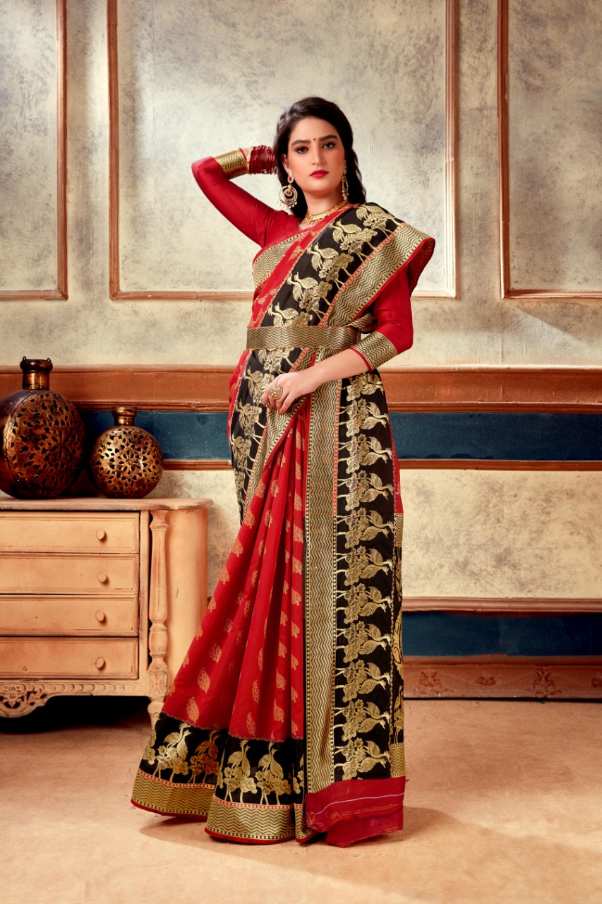 Banarasi Weaving Soft Silk  With BELT With Rich Heavy Border Saree At Wholesale Rate 
