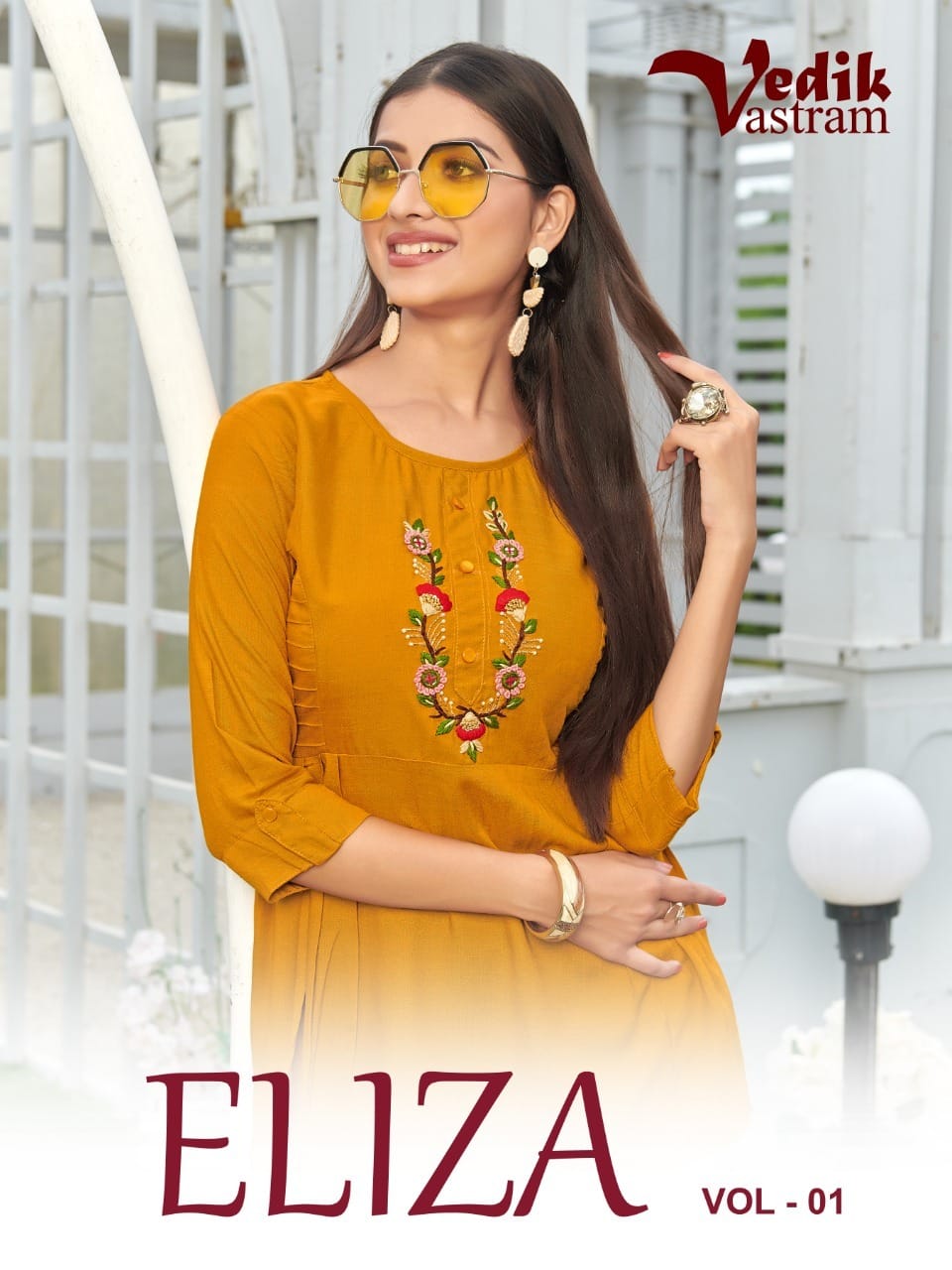 Ladyview Eliza vol-1 Heavy Rayon Slub With Hand Work & Manual Work. With Two Design Haf Inner Top.