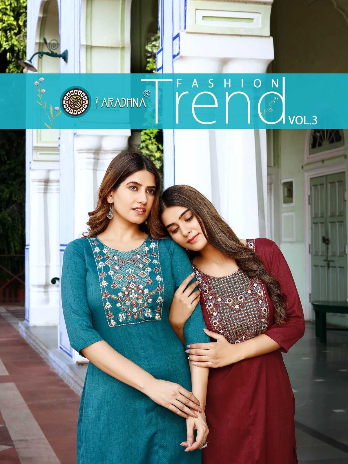 ARADHNA Fashion Trend Vol 3 Rayon Dobby with Embroidery Work Designer Kurti