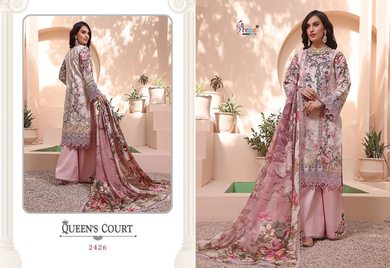 Shree fab Queens Court Pure Cotton Dress Material 