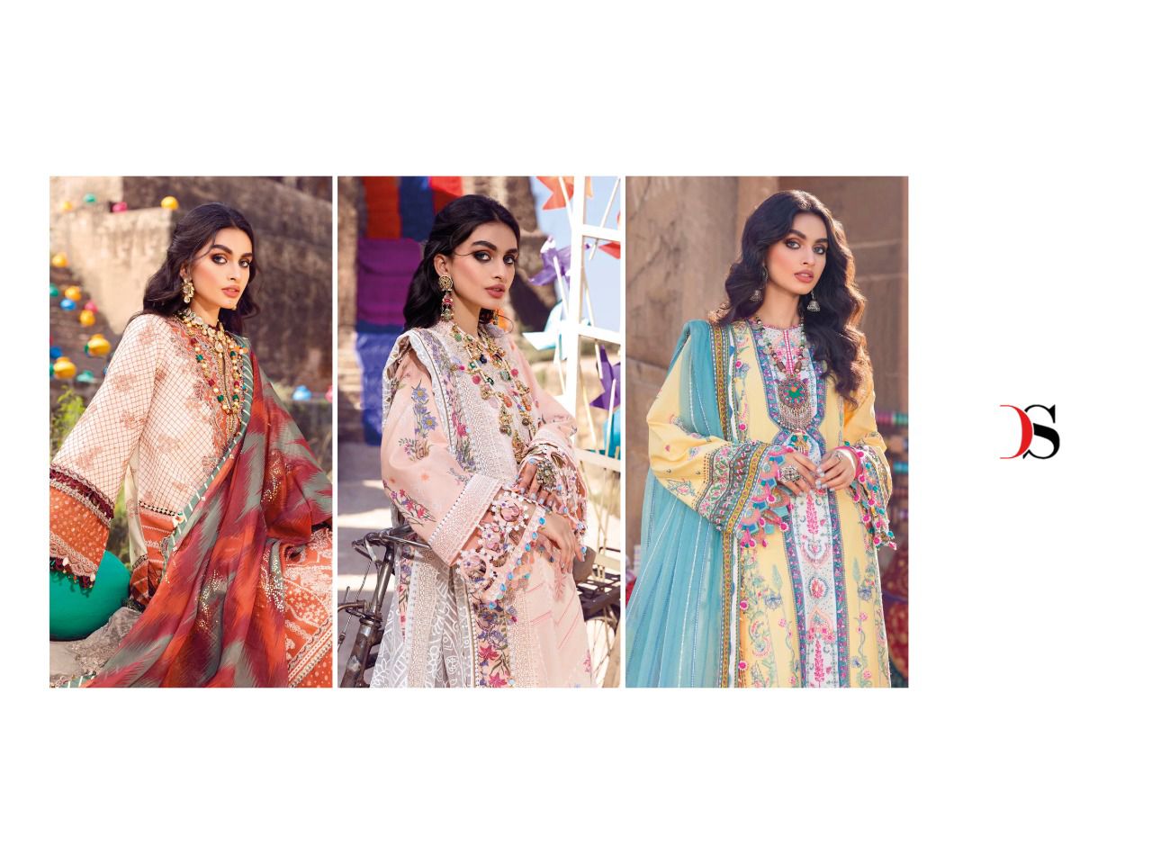 DEEPSY SUITS Viva Anaya Pure cotton with heavy patch embroidery Dress Material