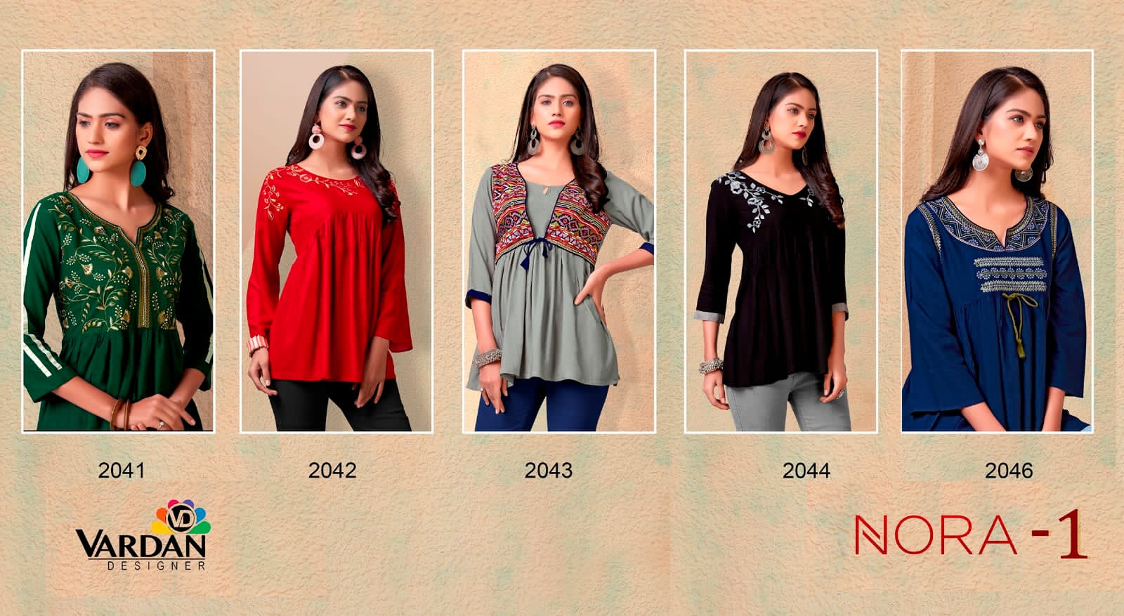 Nora- Vol-1 14KG Heavy Rayon Short Top with Designer style