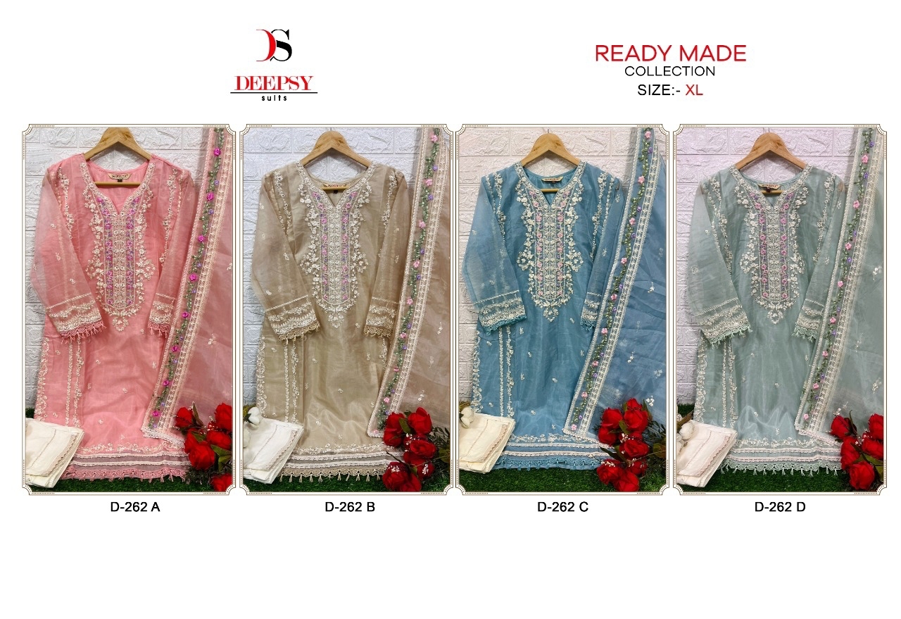 DEEPSY D-262 Pure orgnaza with embroidery & Handwork with inner Kurtis