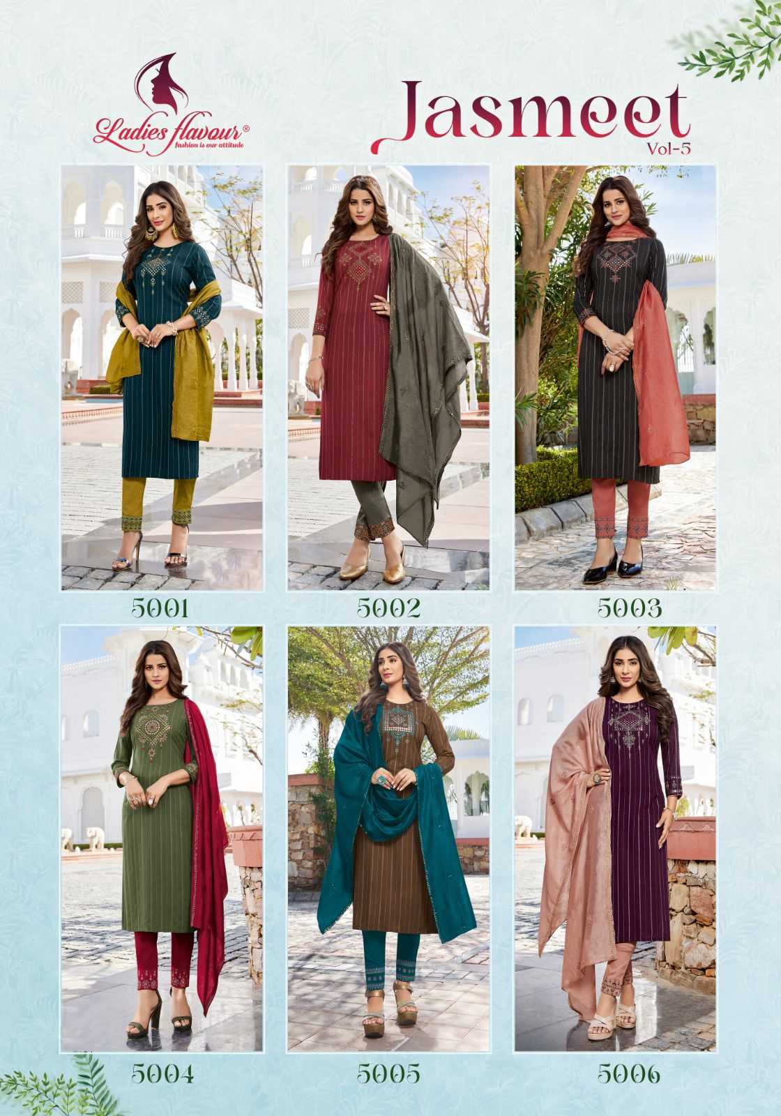 Ladies Flavor  Jasmeet Vol 4  14 kg Rayon Weaving Strip With Embroidery Mirror work Kurtis 
