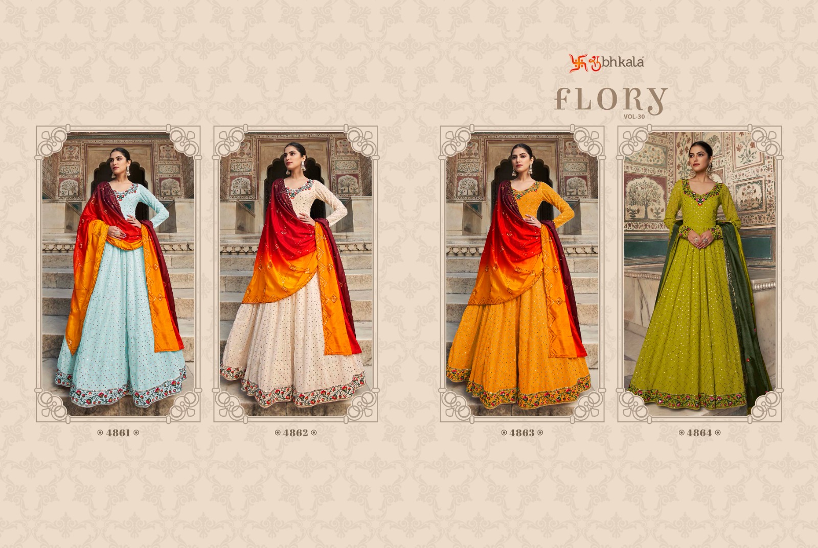 FLORY VOL. 30 Georgette New Exclusive Embroidered Stitched New Long Gown with Dupatta 