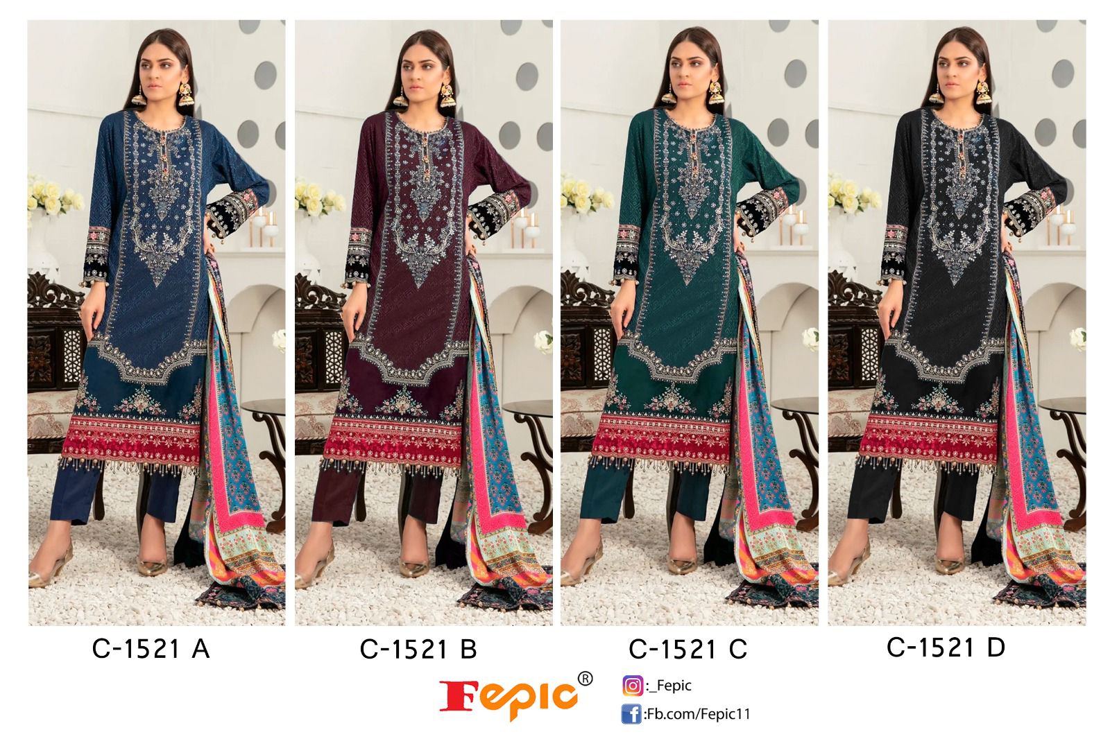 FEPIC ROSEMEEN GEORGETTE EMBROIDERED KURTI 