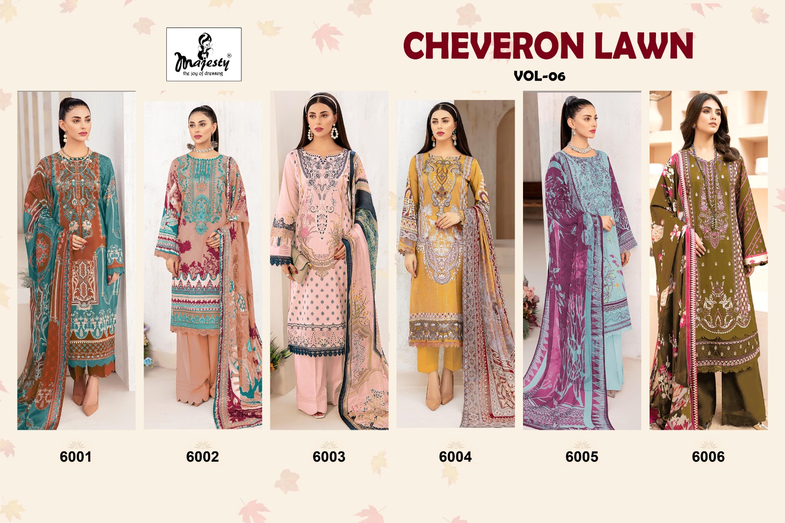 Cheveron Lawn Vol -6 Pure cotton With patch embroidery work Dress Martial 