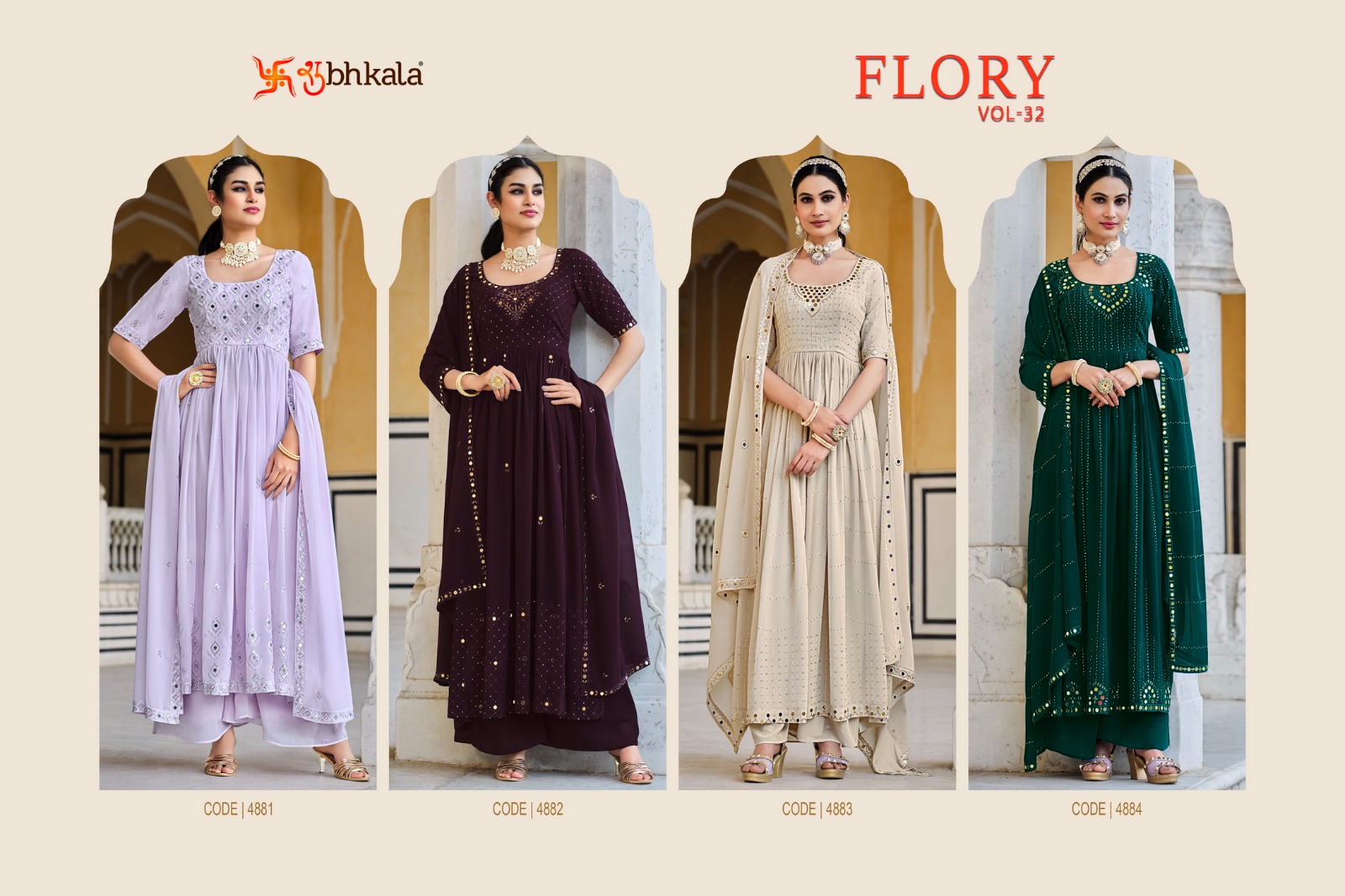 SUBHKALA FLORY VOL. 32 Georgette New Exclusive Embroidered Stitched New Style Salwar Suit Collection