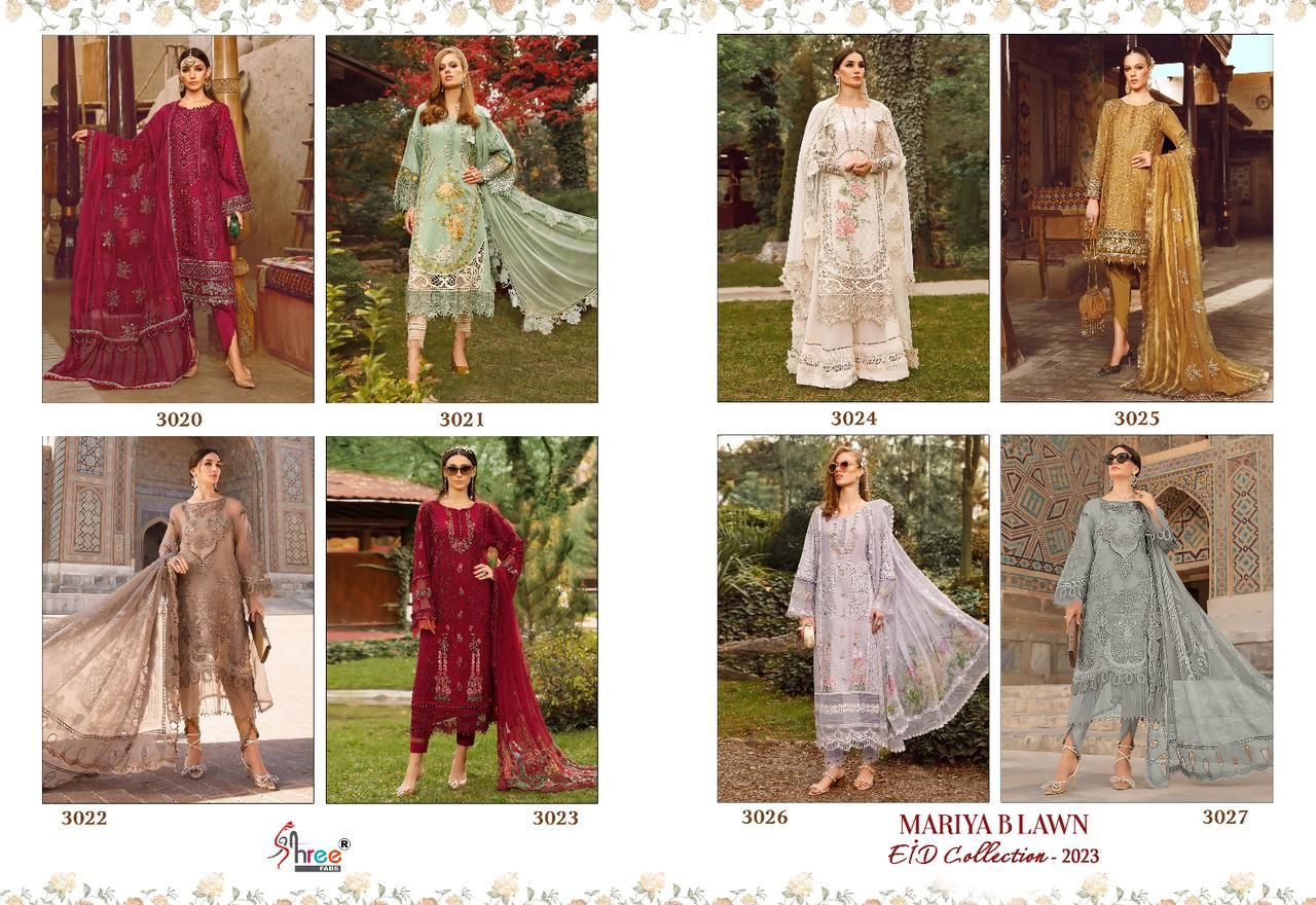 MARIYA B LAWN EID COLLECTION-2023  PURE LAWN COTTON WITH EXCLUSIVE HEAVY SELF EMBROIDERY WITH PATCHES WORK SUIT 