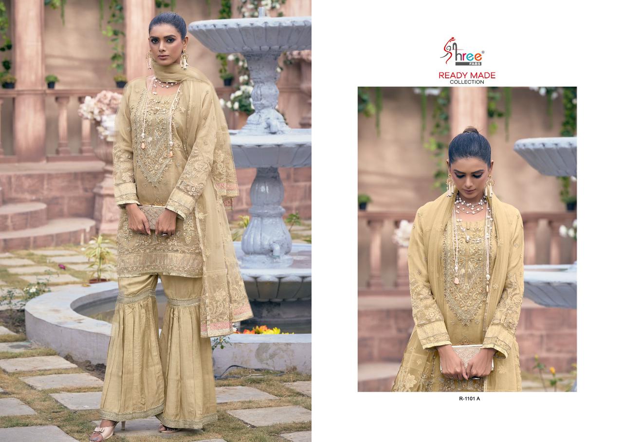 Shree fabs Pure Organza With silk viscose palazzo and embrodered net Dupaata Suit