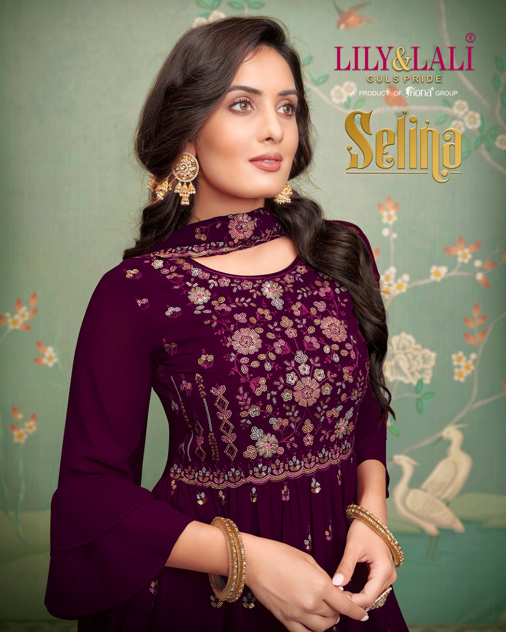 Selina Lily And Lali Four Sequence work On Heavy Georgette Kurtis With Sarara and heavy Embroidery Dupatta 
