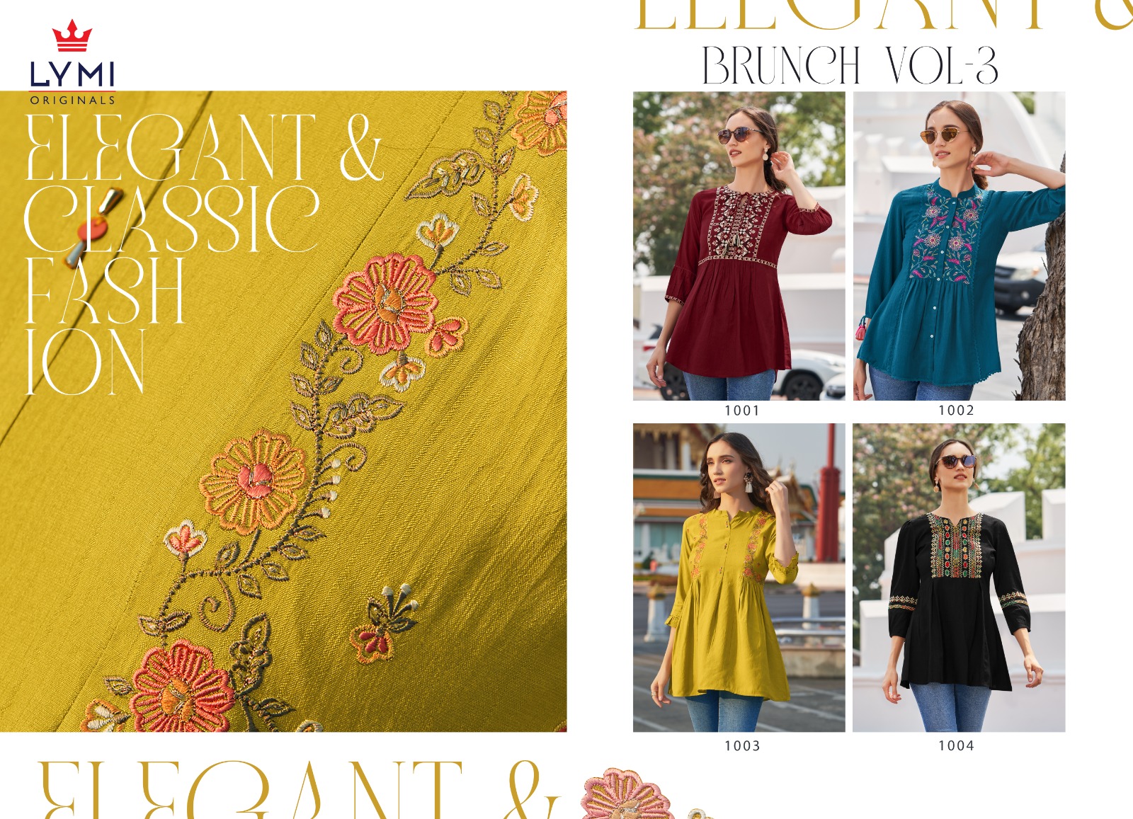 Lymi BRUNCH VOL-3 Viscose With Fancy Embroidery Nack and Stiffly Lace Western Top 