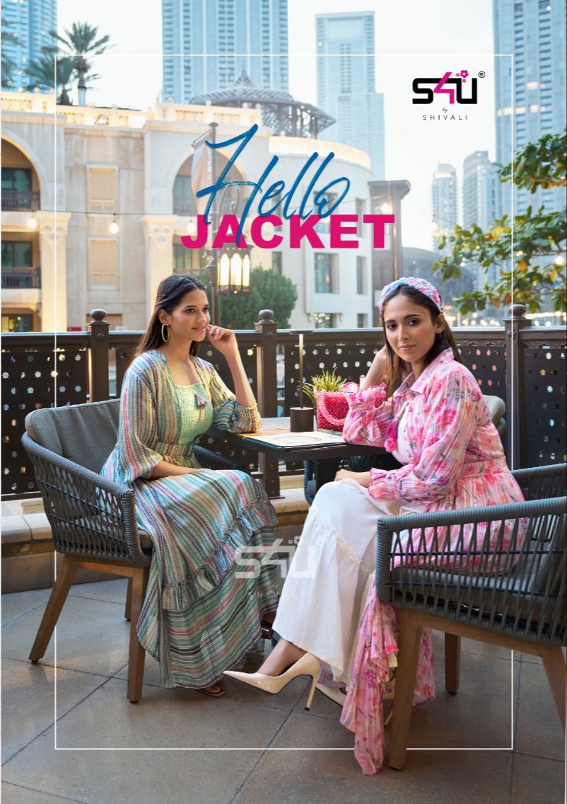 Hello Jacket Vol 09 Textured Georgette very comfortable sheer printed jackets With Perfectly fit Midis