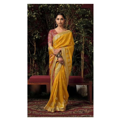 Pure Viscose Dola Silk  With Zari Weaving Designer Pallu  Attached Heavy Tussles