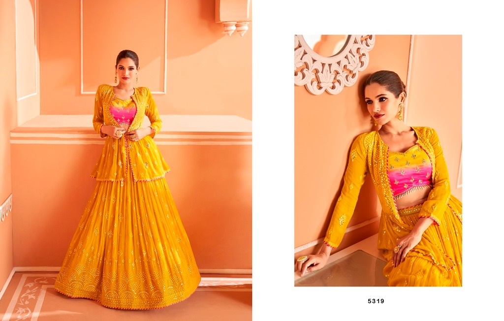 Heavy Real Georgette chino silk and front & back embroidered with cancan and velvet Lehenga Choli