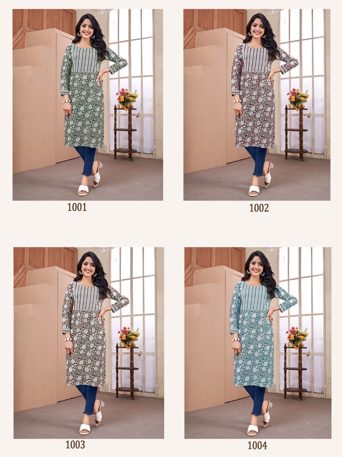 Viscose Rayon long kurti with beautiful print for online sale
