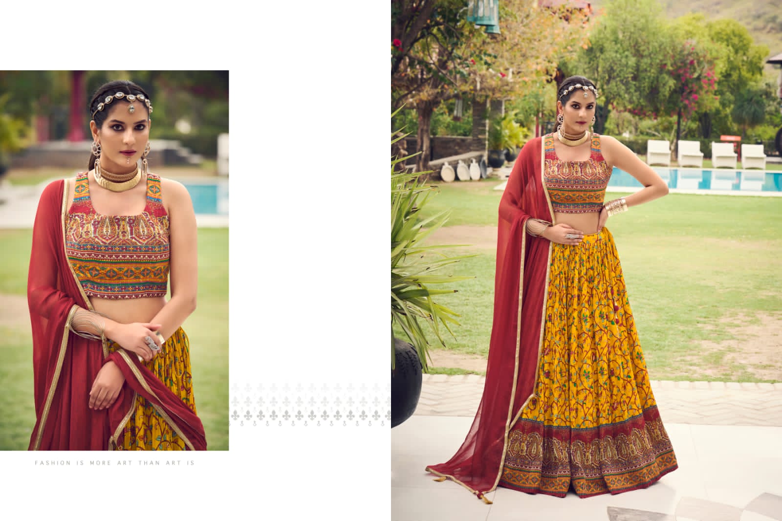 Heavy Pure Chi-non and Sequence work with pure digital print with dupatta lehenga choli