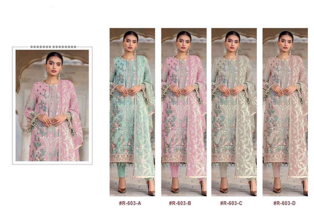 Georgette Embroidery with Dull Stanton Bottom with Nazmeen Embroidery Dupatta suit 