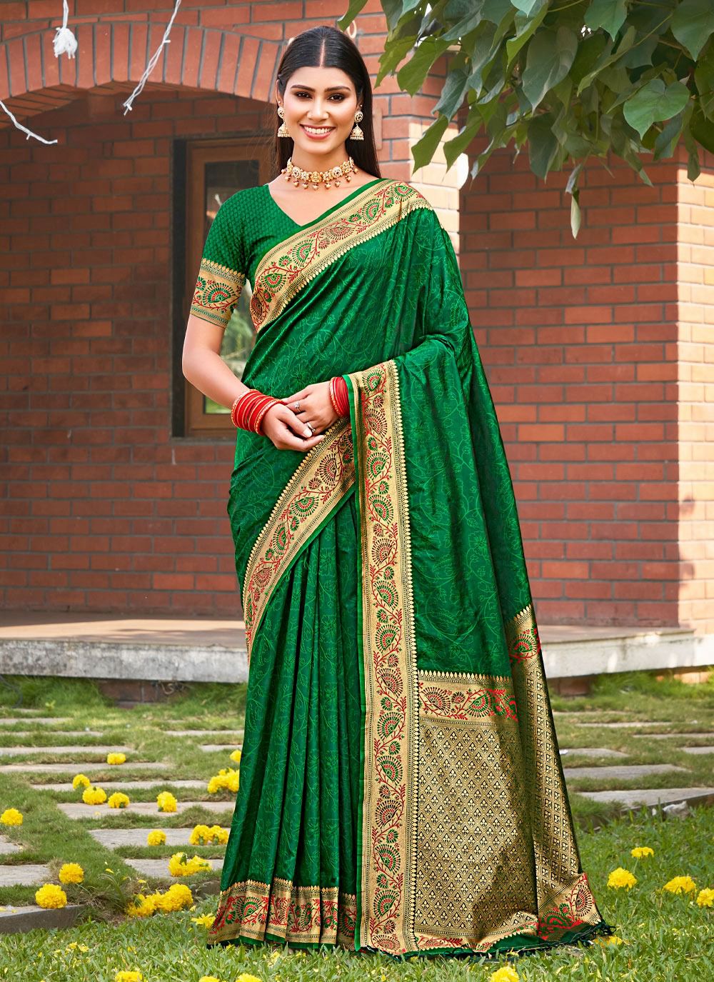 Kanjivaram Silk Sari and Soft silk over weaving design with best price for online sale