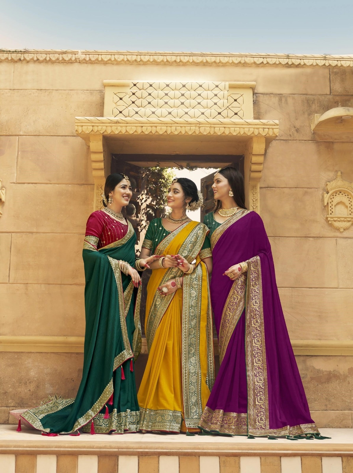 Vicarage silk and zari embroidery work with Bangalore silk sari collection
