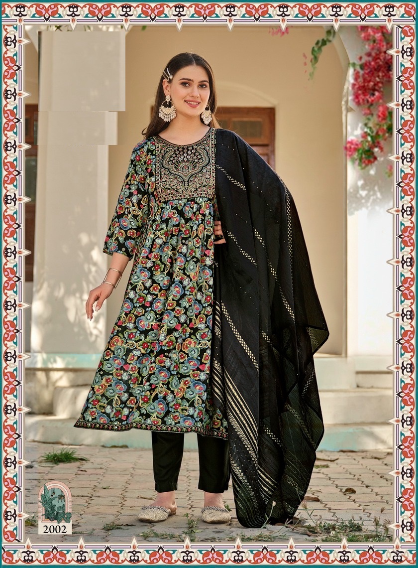 Reyon Georgette Kurti Set for Women Foil Print with Embroidery Work Available Online for Sale in Stamping Foil Category