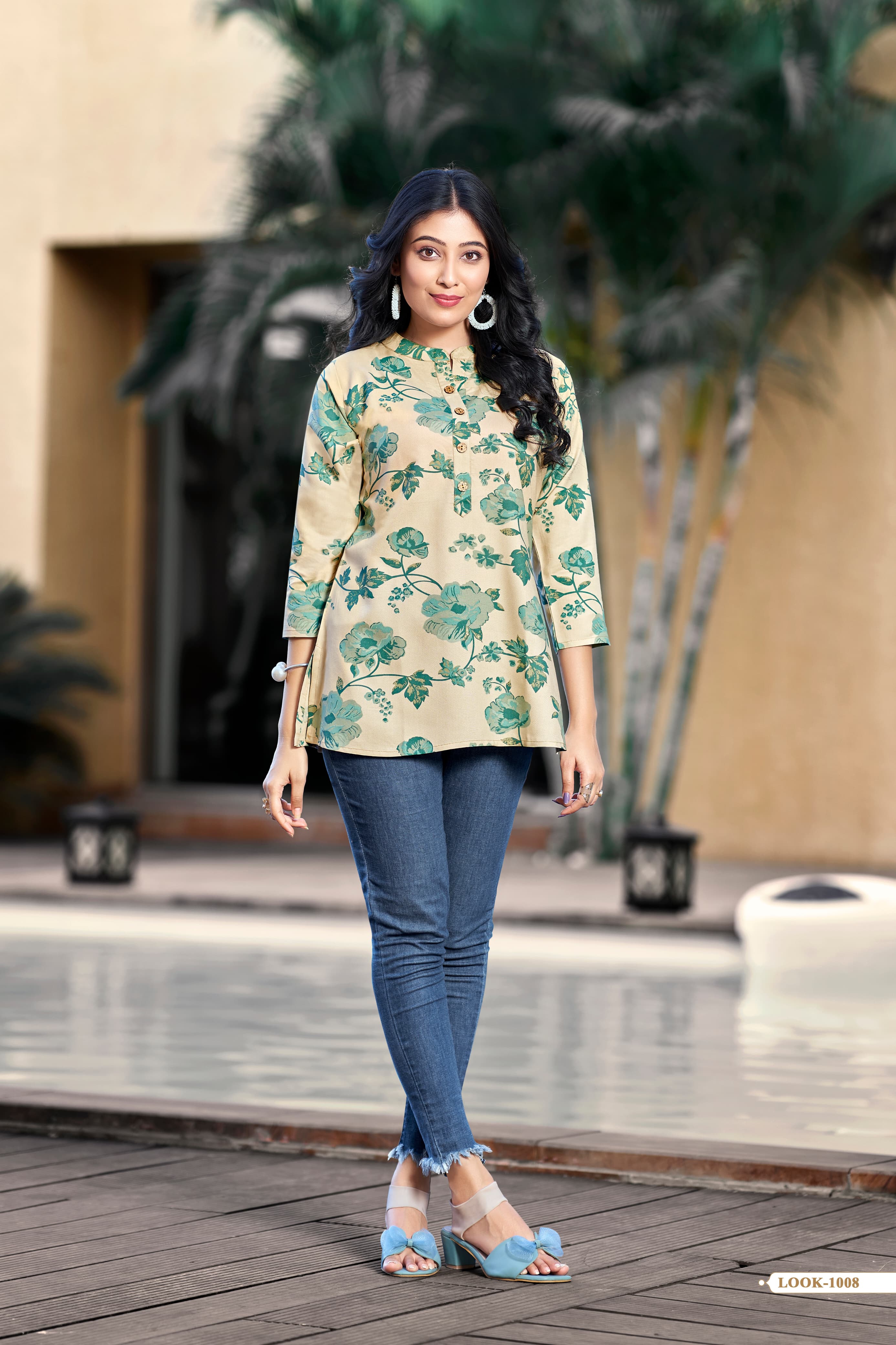 Heavy Reyon Print with Fancy Short Tops with Extraordinary Patterns for online sale