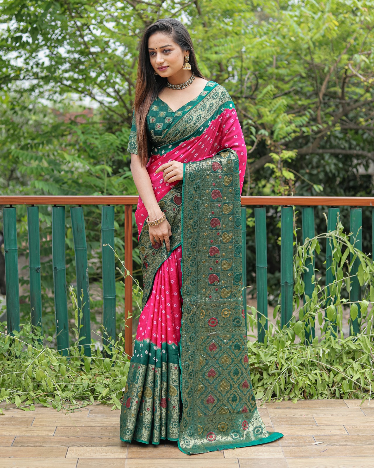 Pure Bandhej Silk Saree Too Pretty and Beautiful Boutique for Online Sale