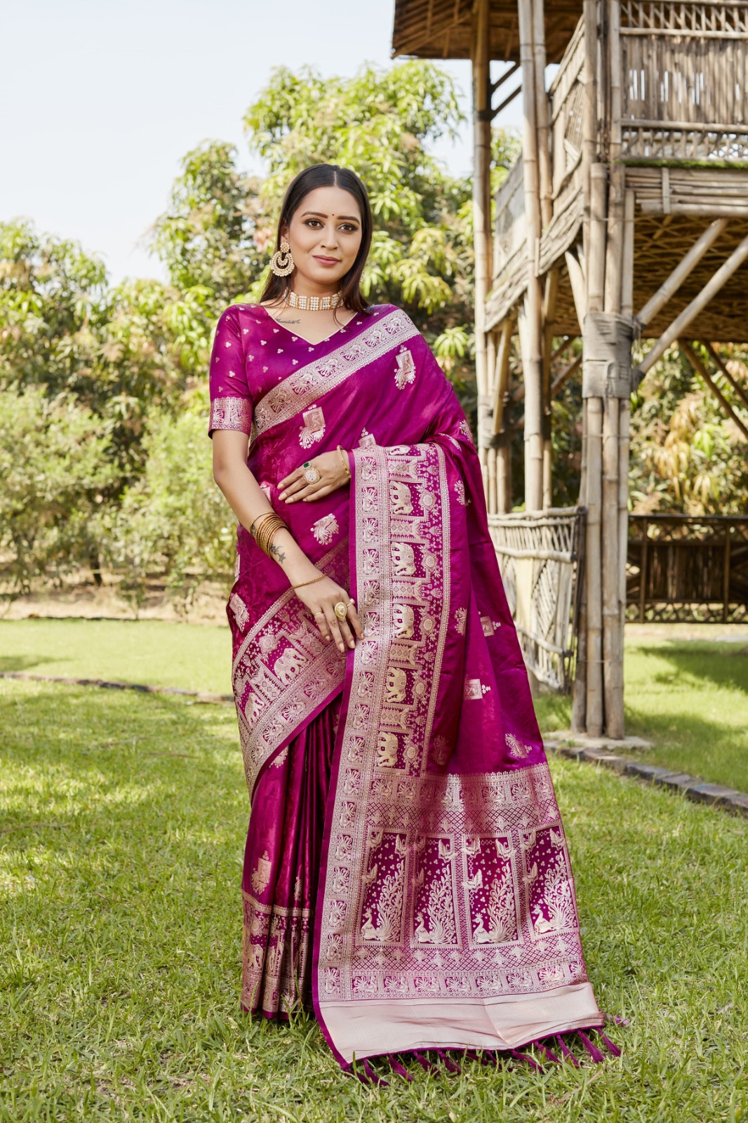 Beautiful and premium handwork royal intensely crafted Premium Satin sarees for online sale