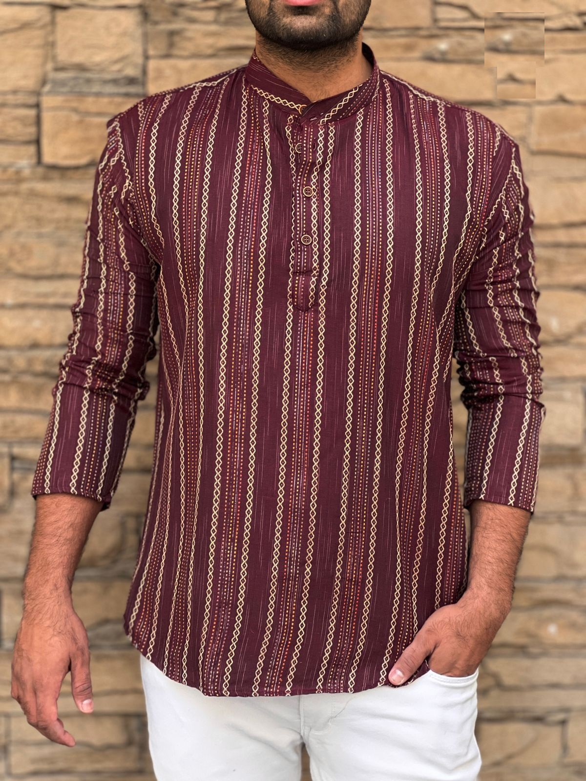 Full Sleeves Short length Kurta for men online collection