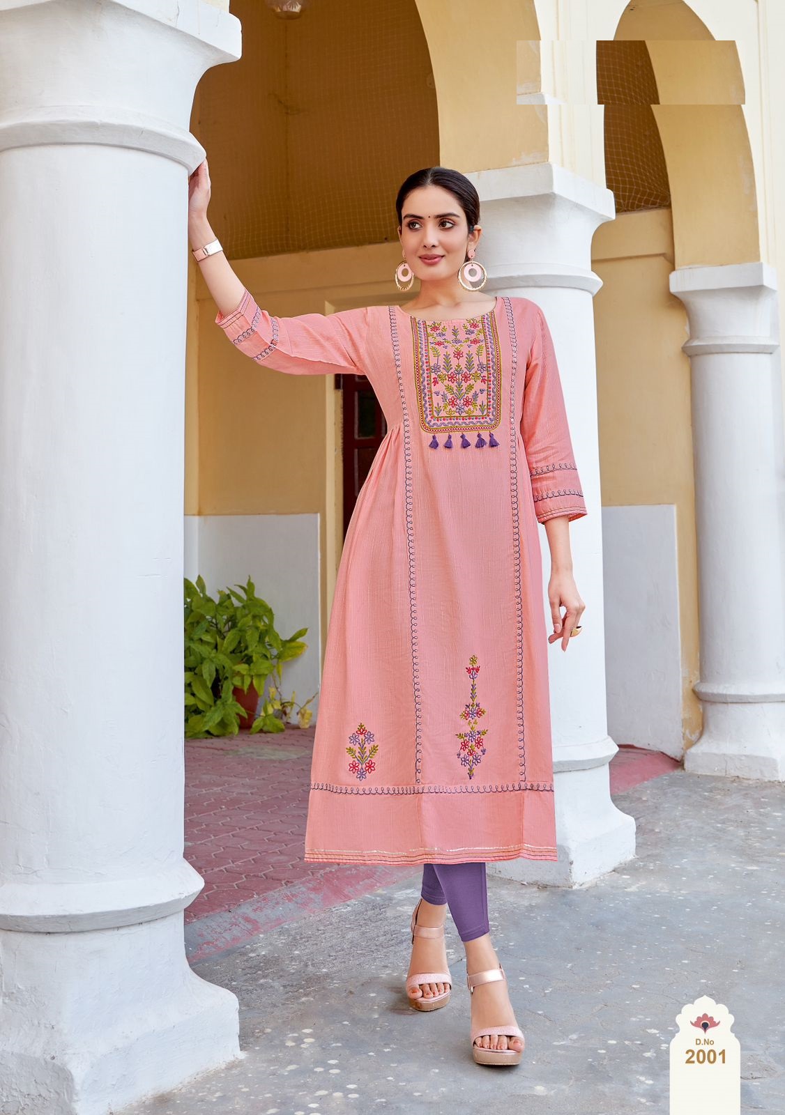 Rayon Weaving with Embroidery and Handwork Kurtis for Women Online sale