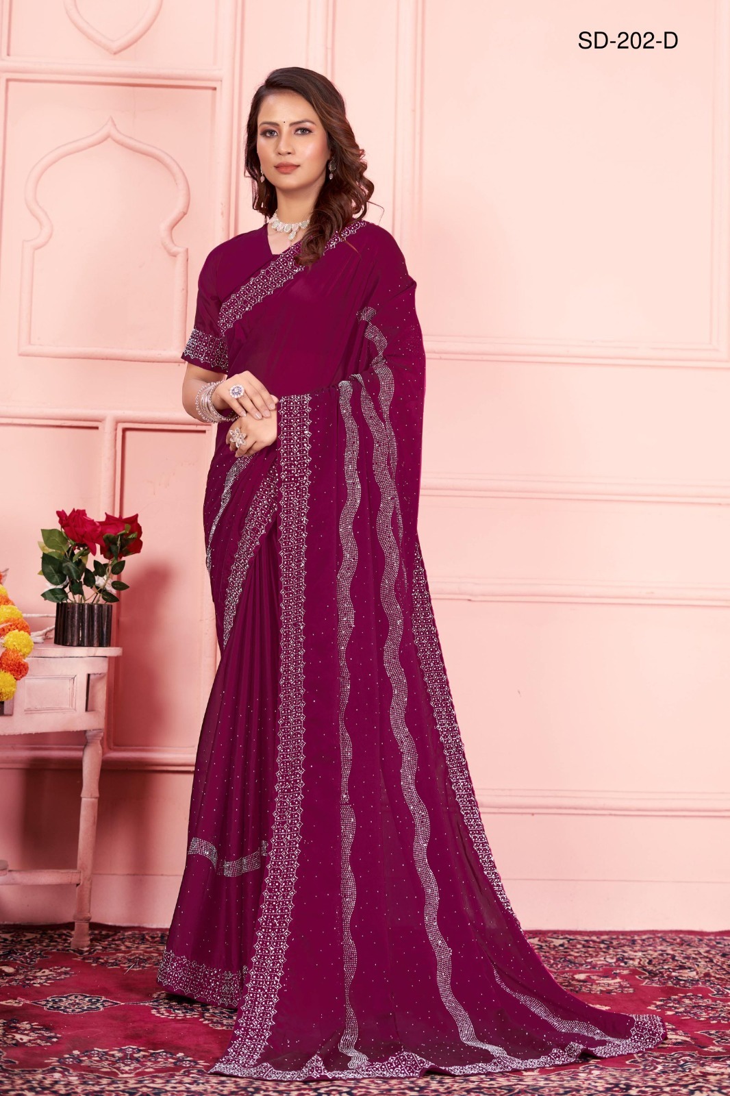 New launching black rangoli silk sari for women online sale