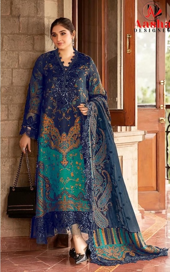 Pure Cotton Print with heavy embroidery Salwar Suit