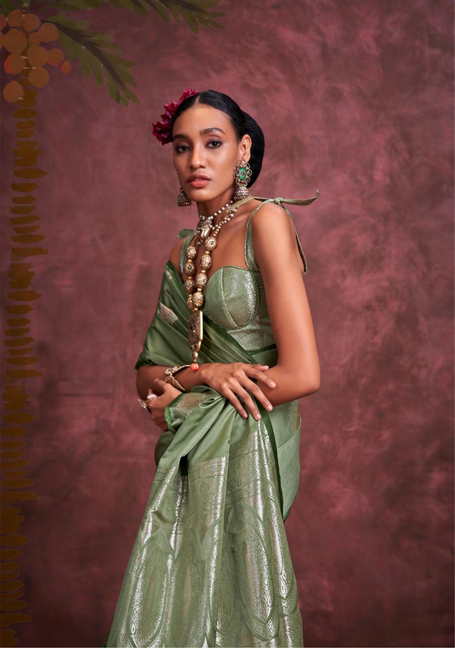 new launch pure  satin  banarasi zari saree 