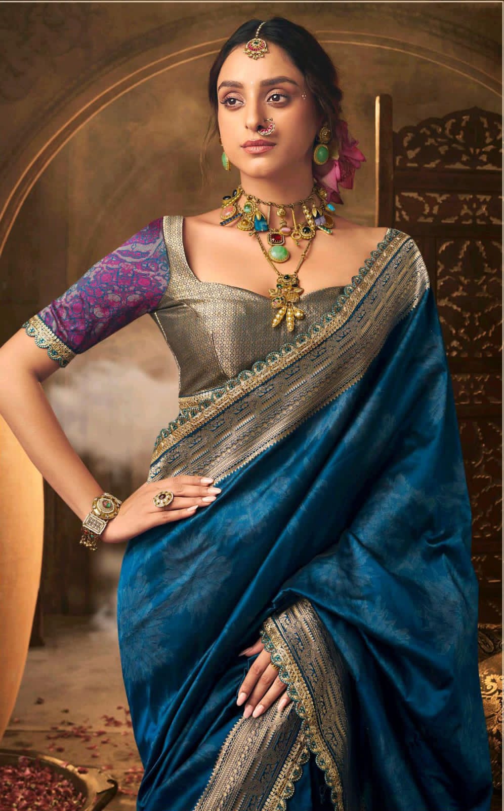 Soft Banarasi Silk Fancy Fabric Saree