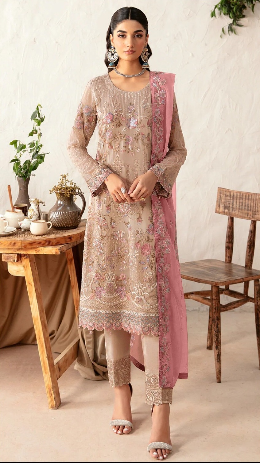 Heavy Fancy Georgette With Embroidery Codding Sequence Suit
